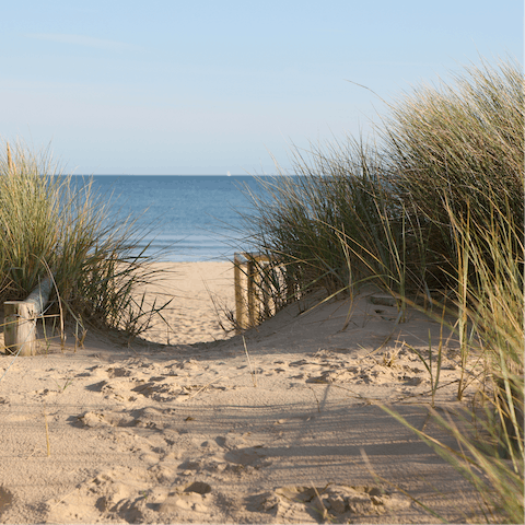 Spend an afternoon on West Wittering Beach, a twenty-minute drive away