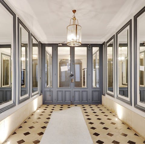 Get daily pleasure out of the building's grand entrance