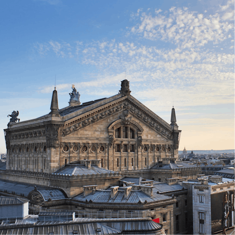 Treat yourself to a night at the opera – the Palais Garnier is just an eight-minute walk away