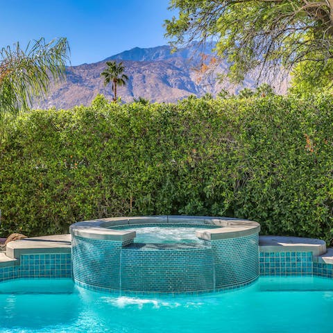 Sink into the elevated spa pool