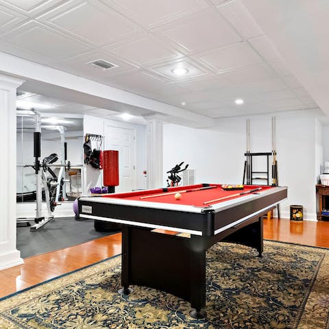 Keep up with your fitness routine, or get competitive around the pool, table tennis and foosball tables