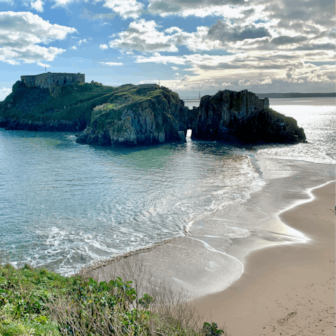 Spend the day on Castle Beach, only a short walk away