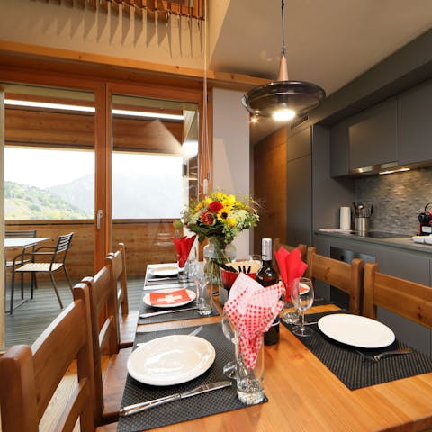 Enjoy hearty meals in the cosy dining area