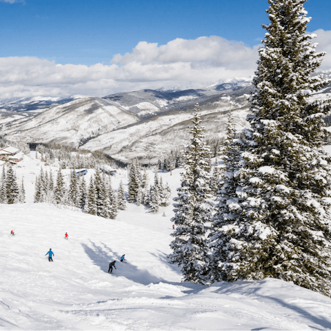 Take the nearby ski lift to the slopes