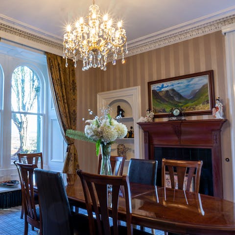 Start your morning with a full Scottish at the elegant dining table