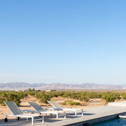 Enjoy the desert views from the comfort of your sun lounger