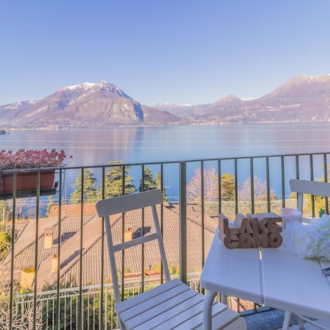 Admire the stunning views of Lake Como from the private terrace