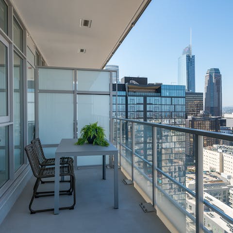 Enjoy morning coffee with a view on your private balcony