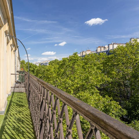 Enjoy a leafy outlook from the balcony 