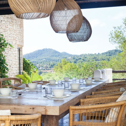Dine outdoors as the scenery unfurls before you