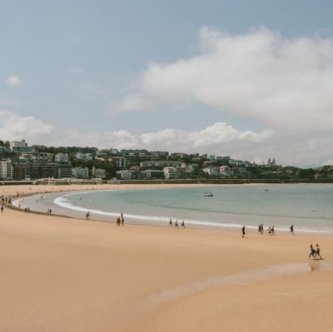 Stroll along the sands of La Concha Beach, a short walk away