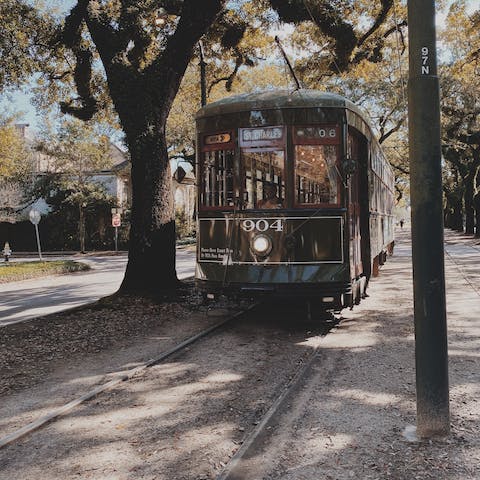 Journey to the French Quarter on board one of the city's iconic streetcars – the journey takes a little under half an hour