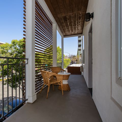 Take your morning coffee out onto the balcony