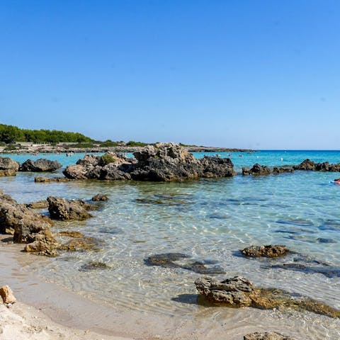 Cool off with a dip in the sea – the beach is minutes away here