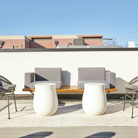 Make the most of 300 days of sunshine a year up on the rooftop terrace