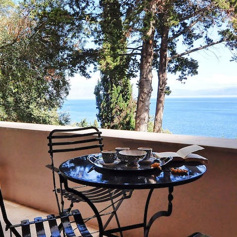 Take some time out to read a book on the terrace