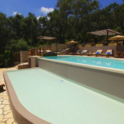 Start the day with an energising dip in the private pool