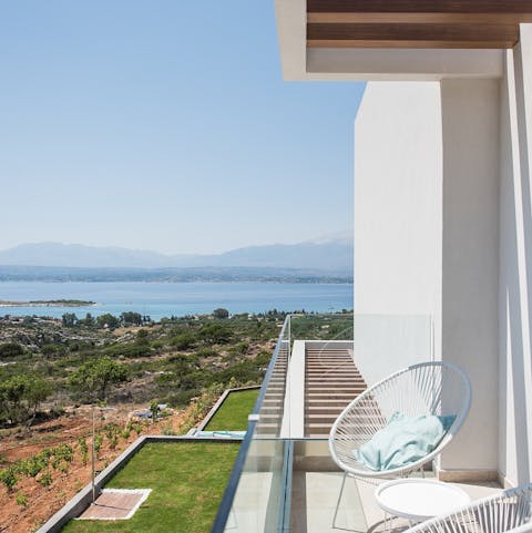 Admire the fantastic sea views from the balconies