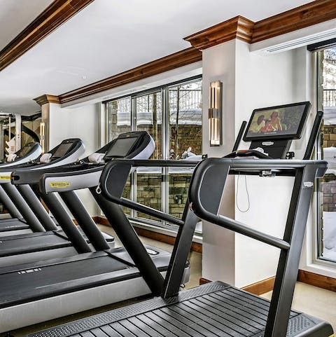 Enjoy a morning workout in the on-site gym
