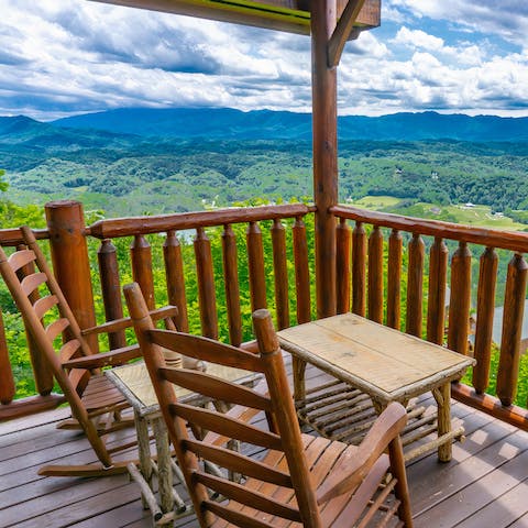 Sip a glass of something bubbly and soak up the views of the rugged landscape 