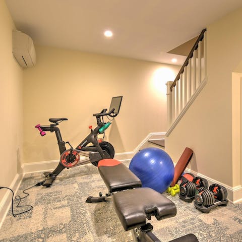 Get in a workout or two in the home gym 