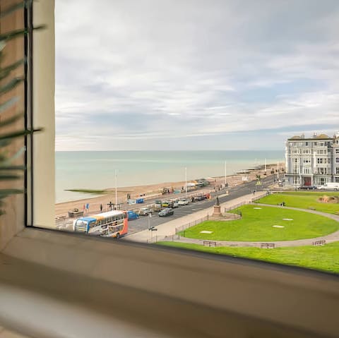Gaze out over views of the Channel from the living room window