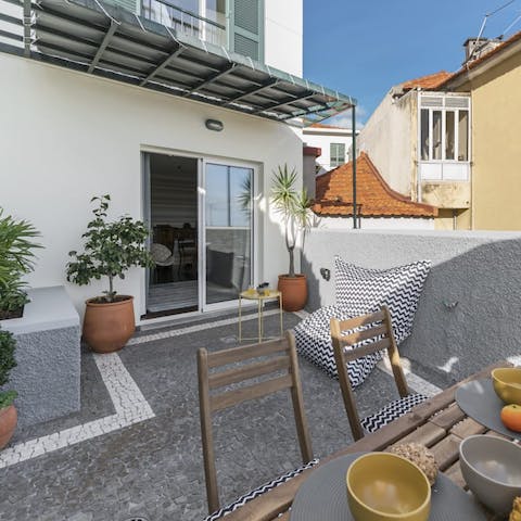 Enjoy the Portuguese sunshine from your own private patio
