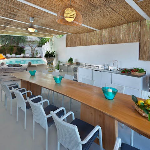 Flex your culinary muscles in the outdoor kitchen