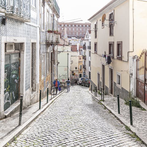 Wander the azulejo-clad streets of your Mouraria neighbourhood – some of the city's oldest fado bars are located here