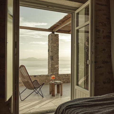 Gaze out at the coastline from the private terrace