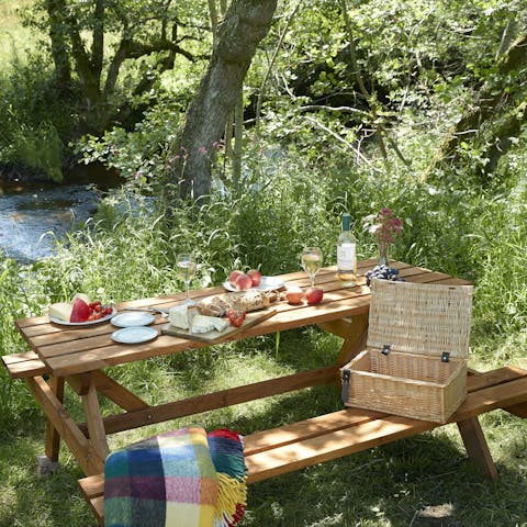 Listen to the sounds of the River Petteril as you tuck into a picnic