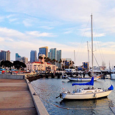Explore Downtown San Diego and the waterfront, a twenty-minute drive away