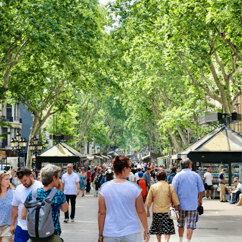 Stroll down leafy La Rambla, easily reachable from home