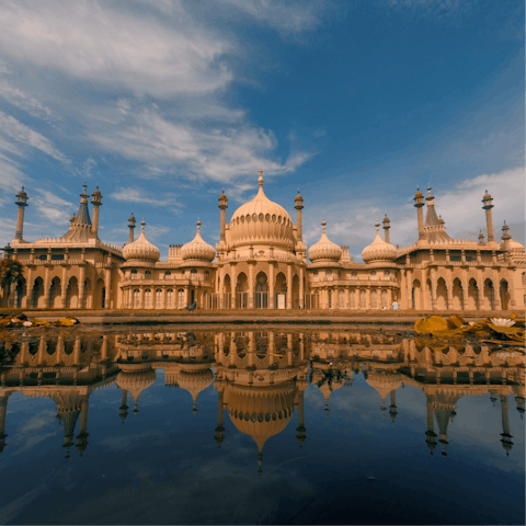 Visit the fabulous Royal Pavilion, originally built as a pleasure palace for King George IV, it's a couple of miles from your front door