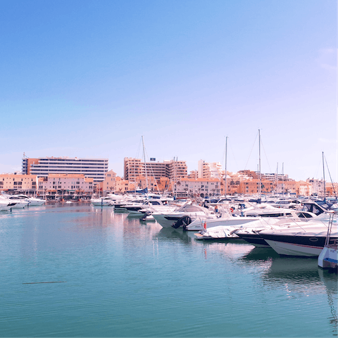 Wander about the marina opposite the home and head towards Vilamoura Beach