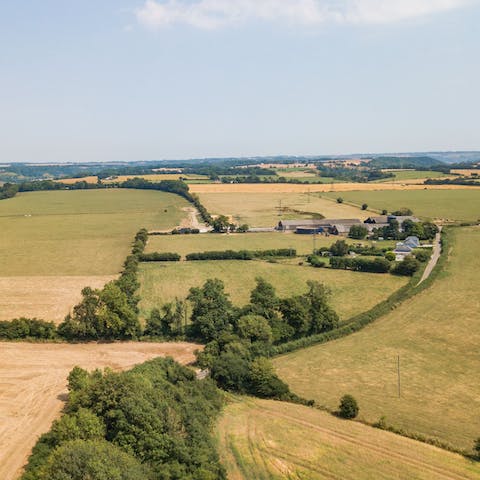 Stay in the Kent countryside, less than half an hour's drive from the White Cliffs of Dover