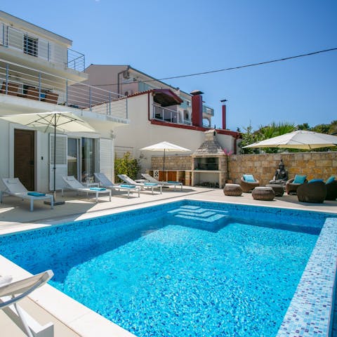 Cool off from the Croatian sunshine with a dip in the private pool