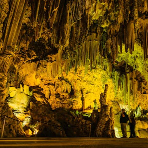 Go on a subterranean adventure in Nerja's caves, just a short drive away