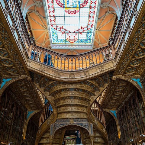 Check out the striking Livraria Lello bookstore, just a short stroll from your apartment
