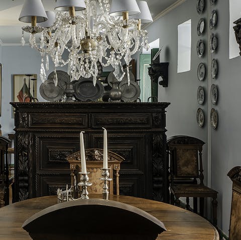 Dine in true grand fashion in this opulent dining area 