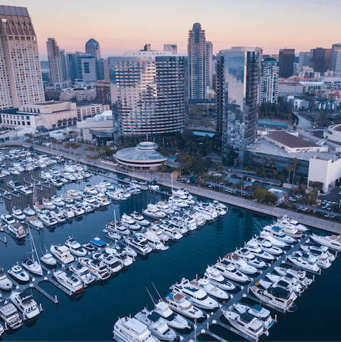 Change up the pace and head downtown into San Diego –⁠ just a twenty-minute drive away