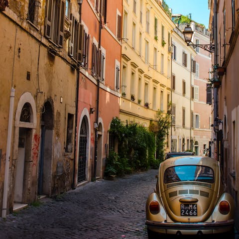 Wander the colourful streets of Trastevere