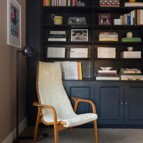 Pick a book from the shelves and settle in to the reading nook