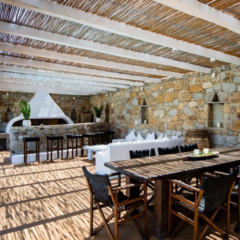Show off your culinary talents on the large stone barbecue and dine under the verandah
