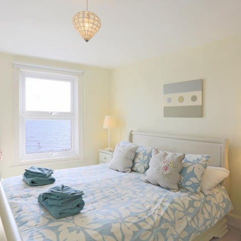 Wake up to the sight of the sea in the cosy bedrooms