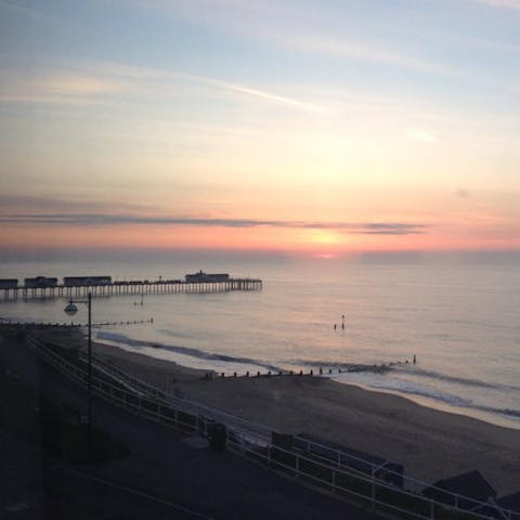 Soak up the splendid sunset views over Southwold Pier from the balcony