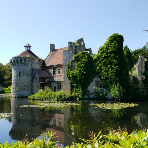 Take a step back in time at Scotney Castle, a twenty-five minute drive away