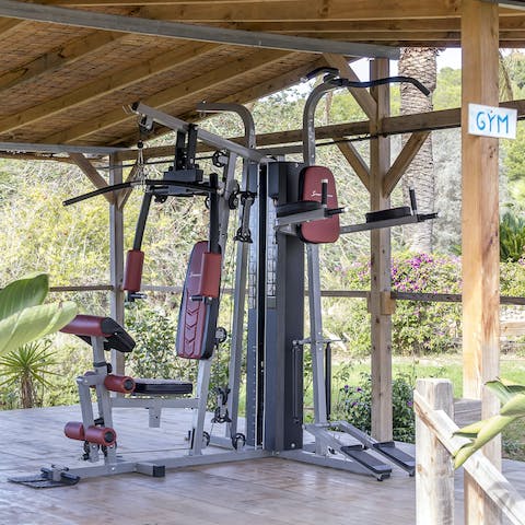 Start your day with a full-body workout in the private open air gym