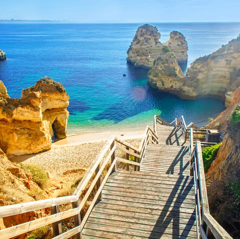 Explore the Algarve beaches with one just a short stroll away