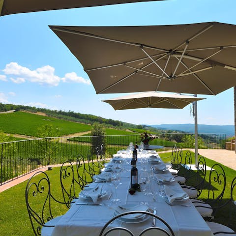 Sip Chianti Classico while drinking in the vineyard views